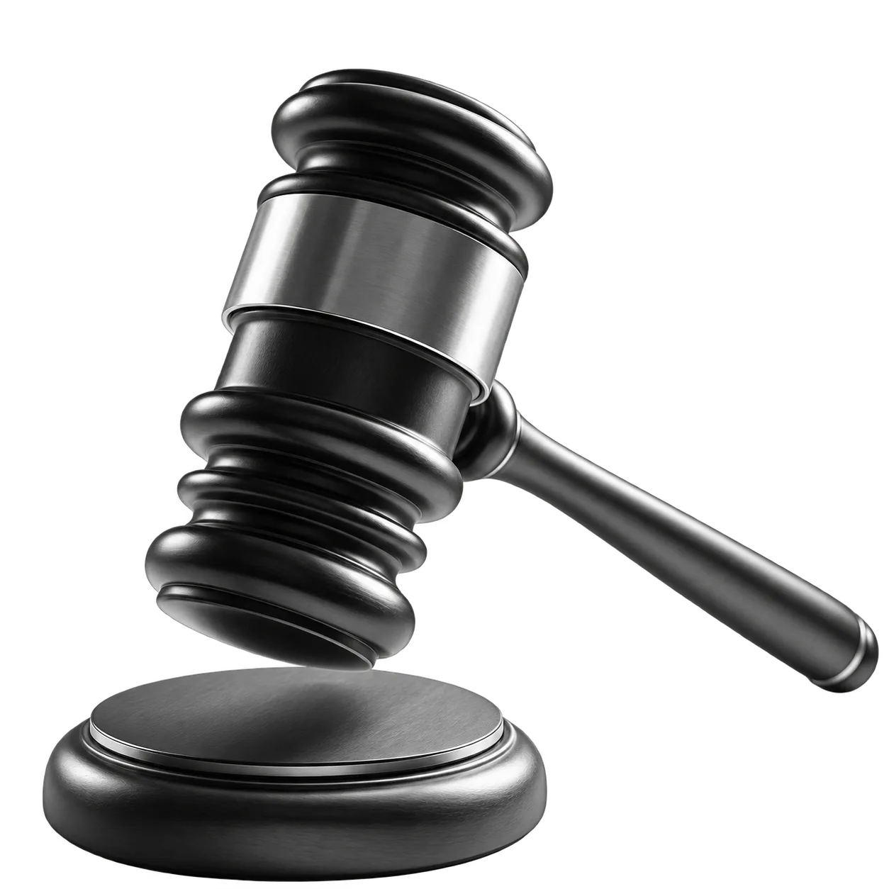 Judge's gavel resting on its sound block